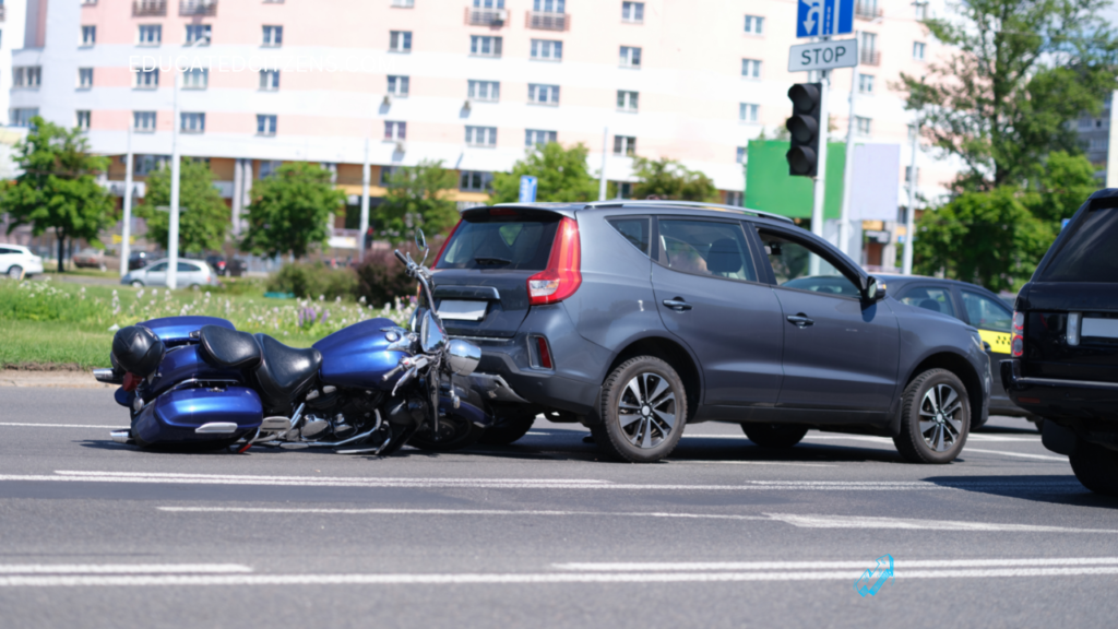 car-motorcycle collision, car accident, car crash, hit and run