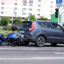 car-motorcycle collision, car accident, car crash, hit and run